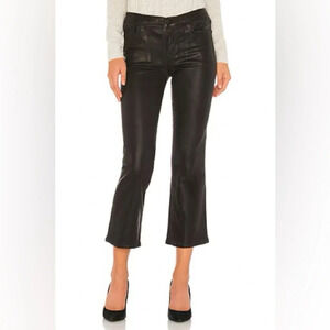 NWOT J Brand Selena Coated Cropped Bootcut Jeans Galactic Black Denim Women 32